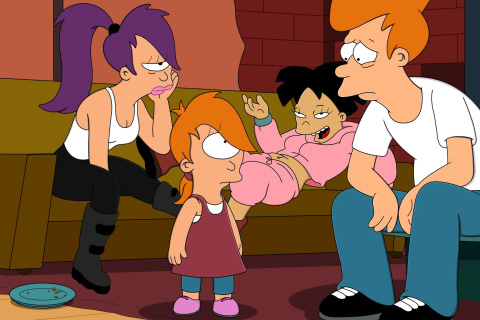 Das Futurama Family Wallpaper 480x320