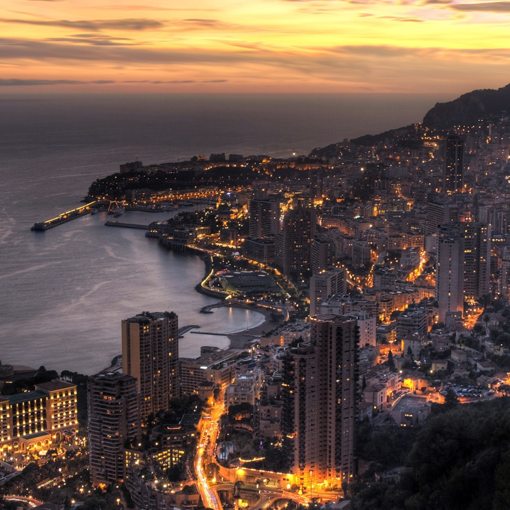 Monaco In Twilight wallpaper 1024x1024