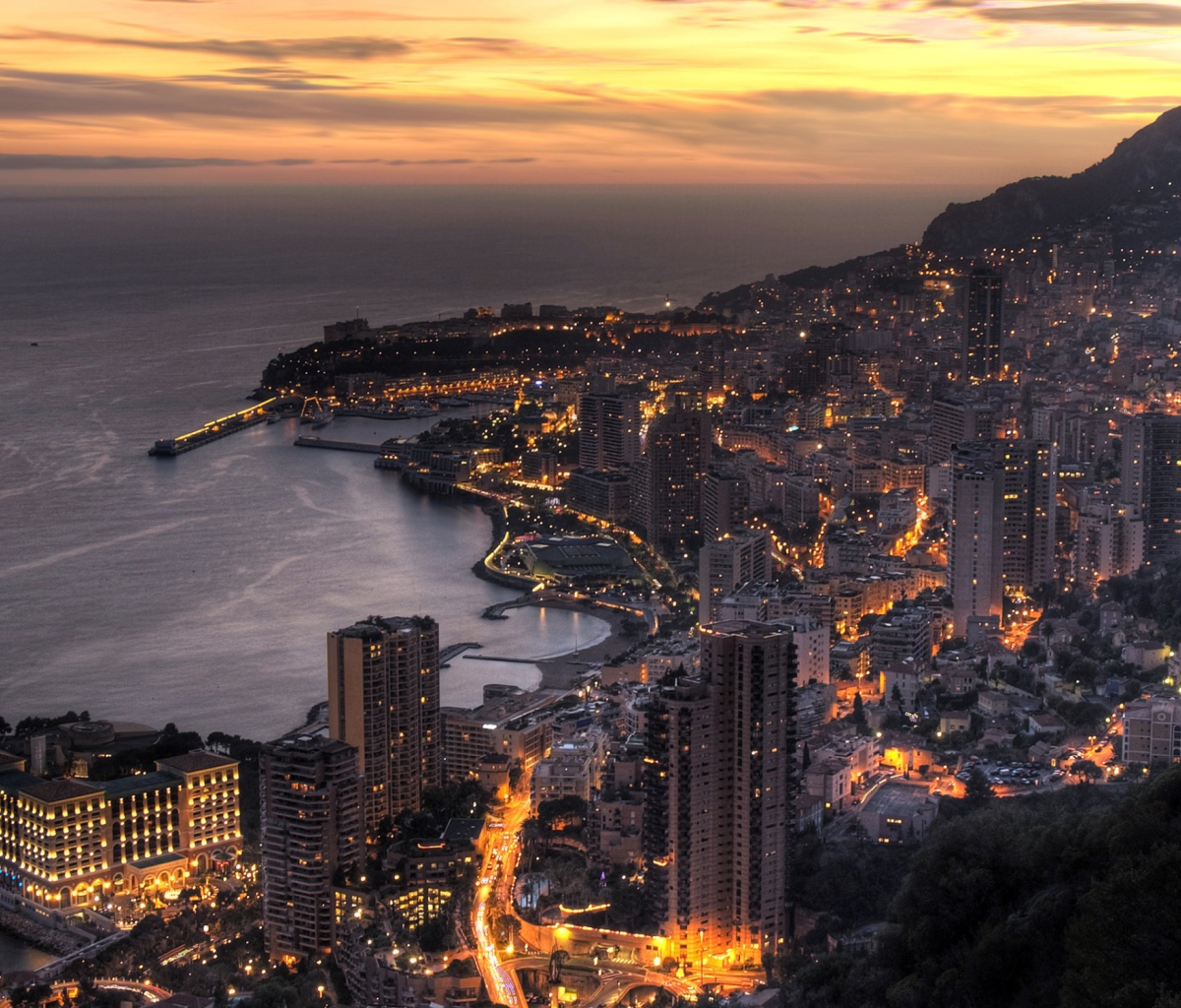 Обои Monaco In Twilight 1200x1024