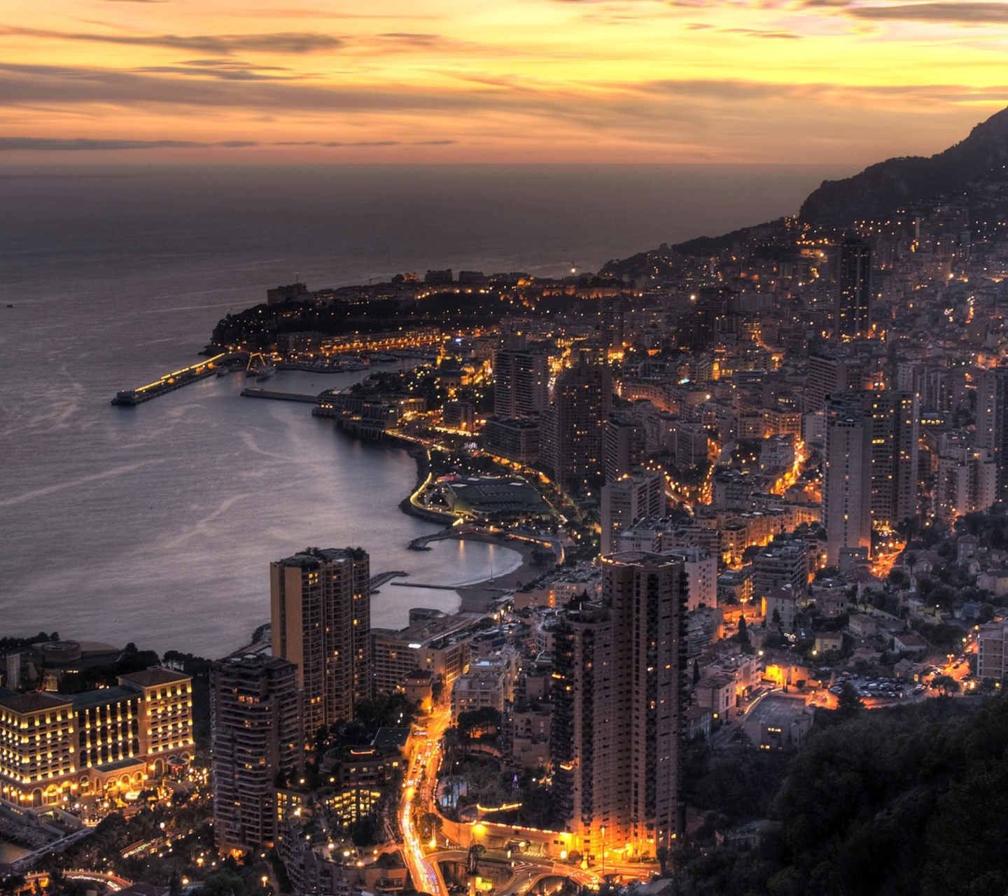 Обои Monaco In Twilight 1440x1280