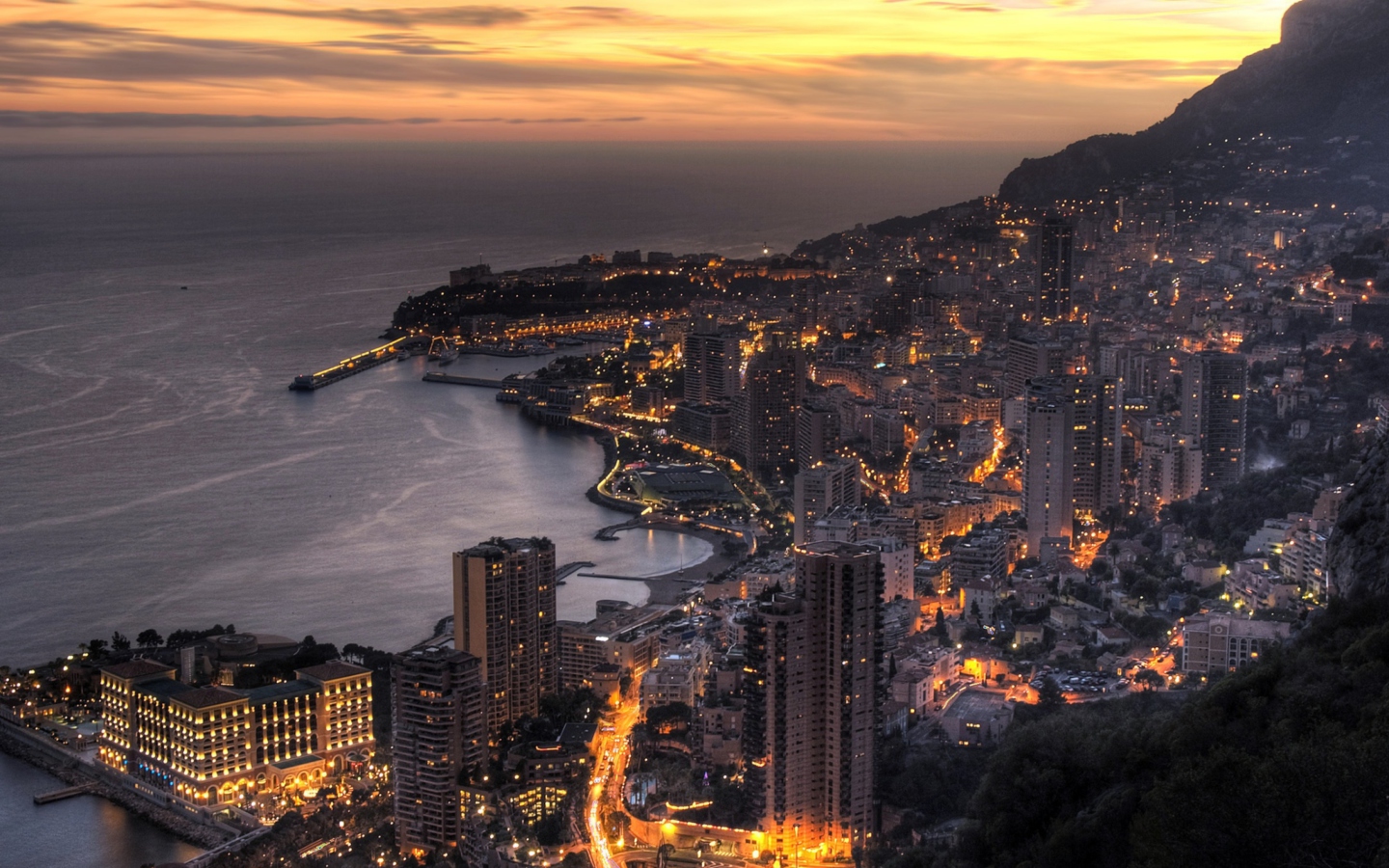 Monaco In Twilight wallpaper 1440x900