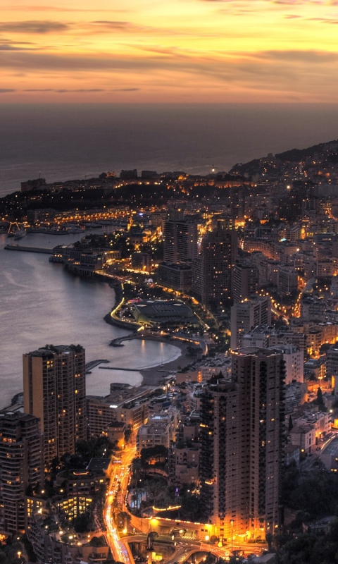 Das Monaco In Twilight Wallpaper 480x800
