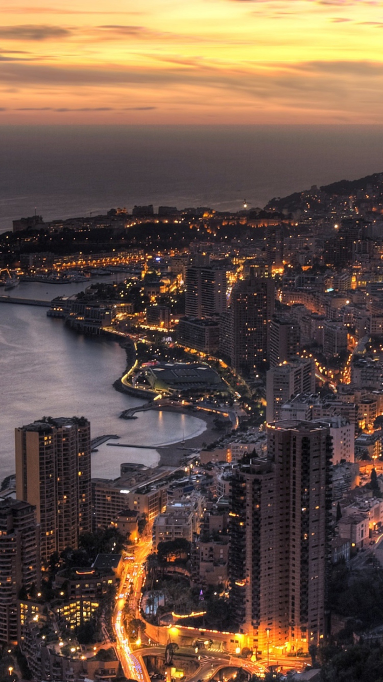 Monaco In Twilight wallpaper 750x1334