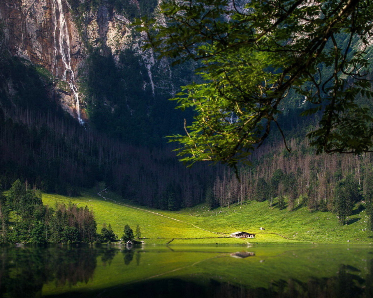 Bavarian Alps and Forest wallpaper 1280x1024