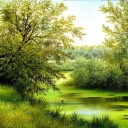 Das Nature, Painting, Canvas Wallpaper 128x128