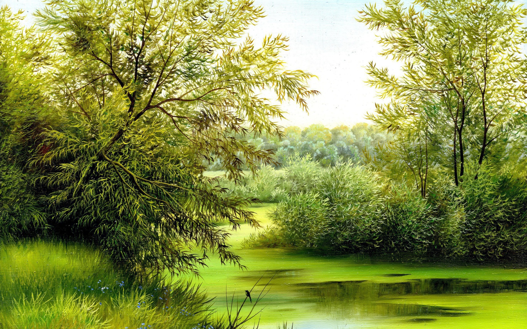 Sfondi Nature, Painting, Canvas 1680x1050