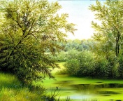 Das Nature, Painting, Canvas Wallpaper 176x144