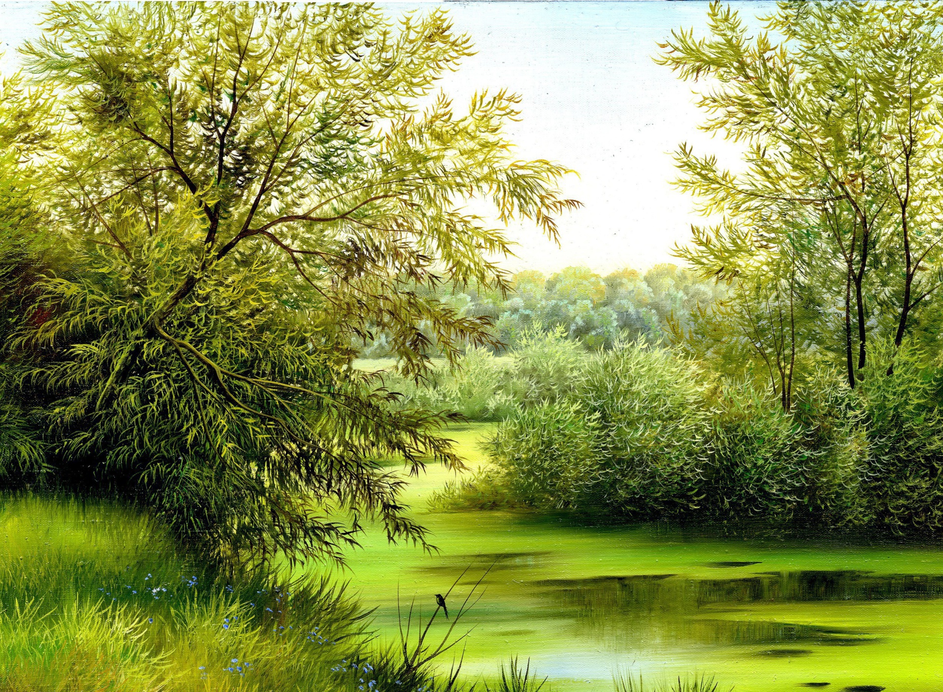 Sfondi Nature, Painting, Canvas 1920x1408