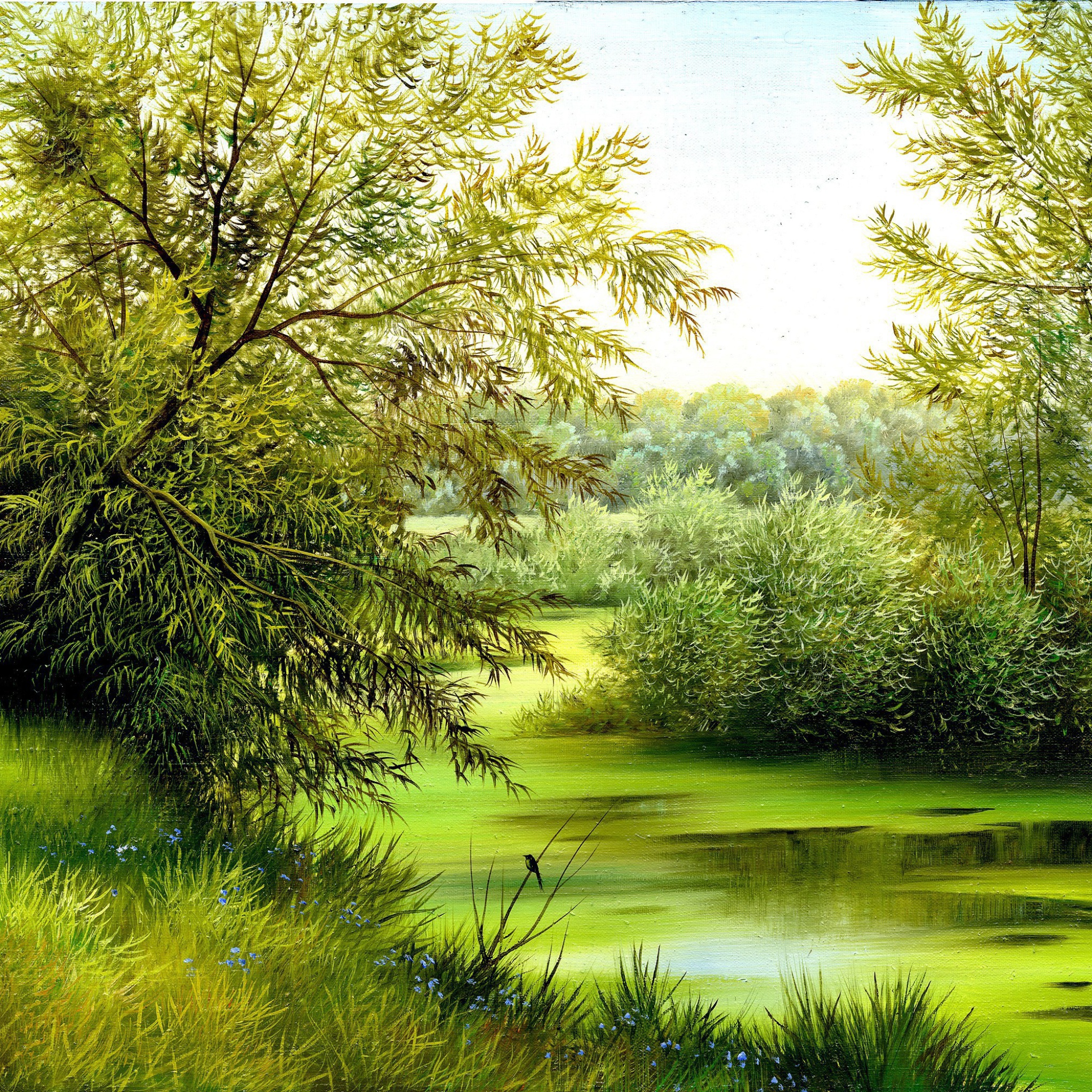 Fondo de pantalla Nature, Painting, Canvas 2048x2048