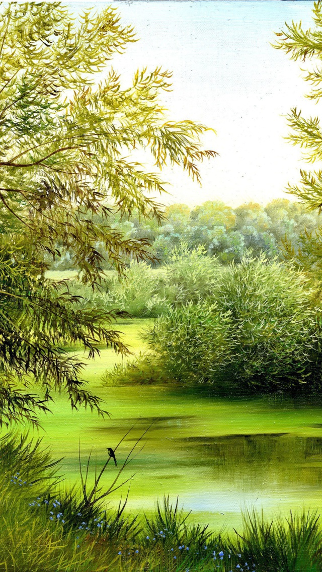 Nature, Painting, Canvas wallpaper 640x1136