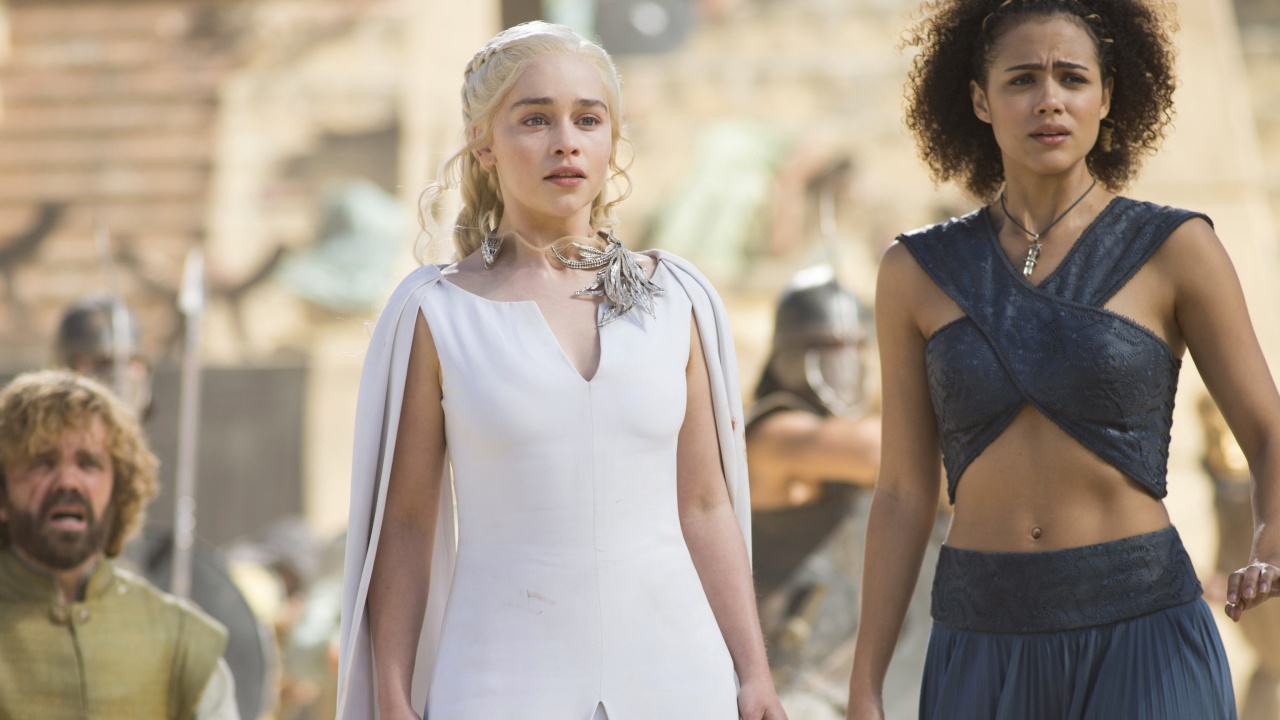 Game Of Thrones Emilia Clarke and Nathalie Emmanuel as Missandei wallpaper 1280x720
