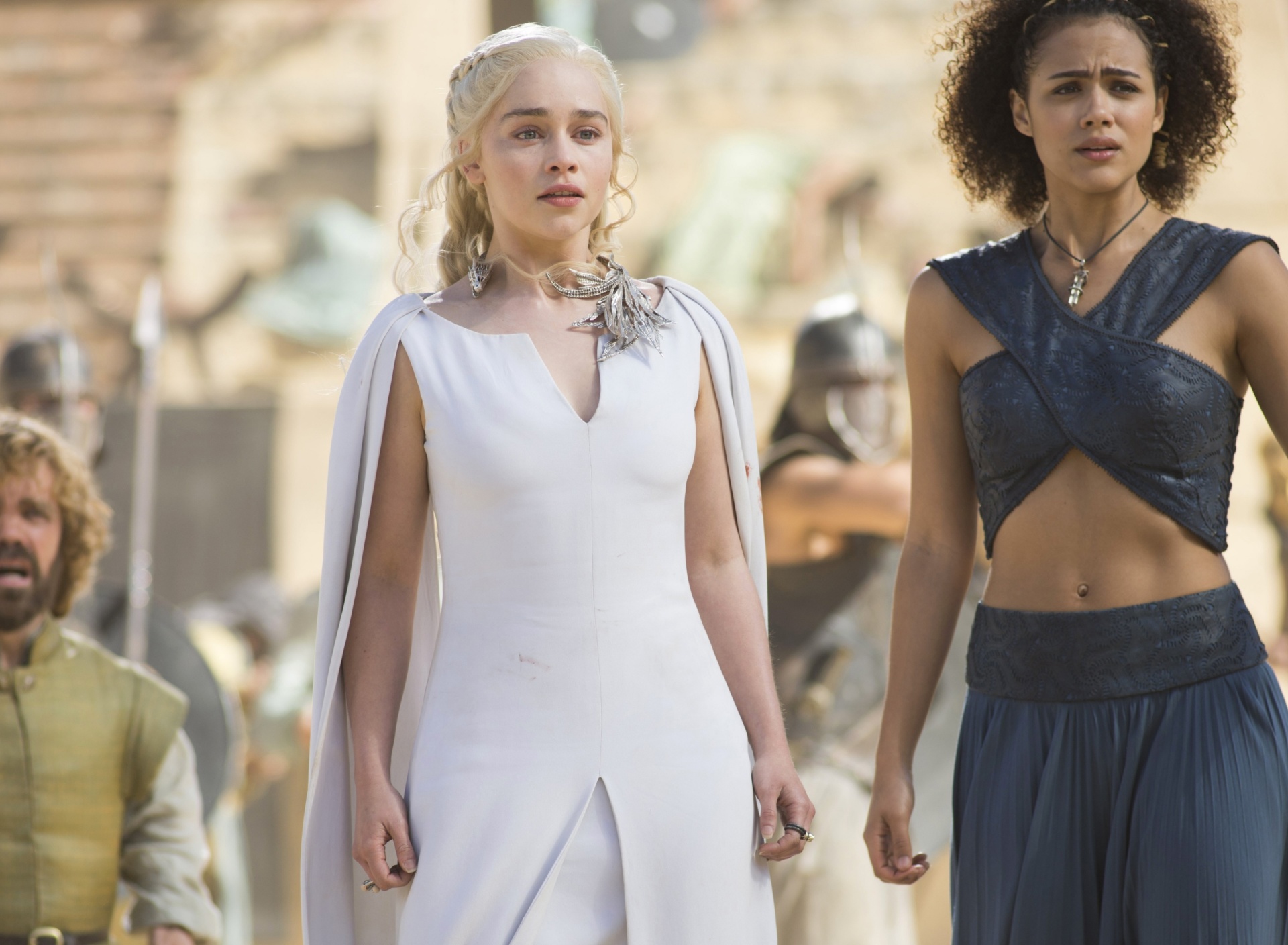 Game Of Thrones Emilia Clarke and Nathalie Emmanuel as Missandei wallpaper 1920x1408