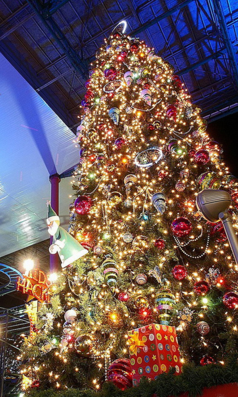 Fondo de pantalla Christmas Tree In Night 768x1280