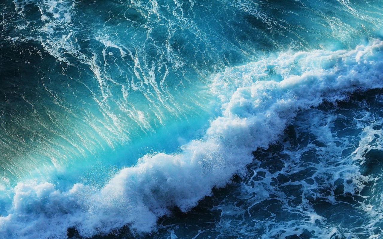 Das Strong Ocean Waves Wallpaper 1280x800