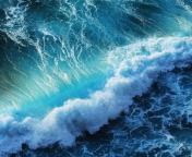 Das Strong Ocean Waves Wallpaper 176x144