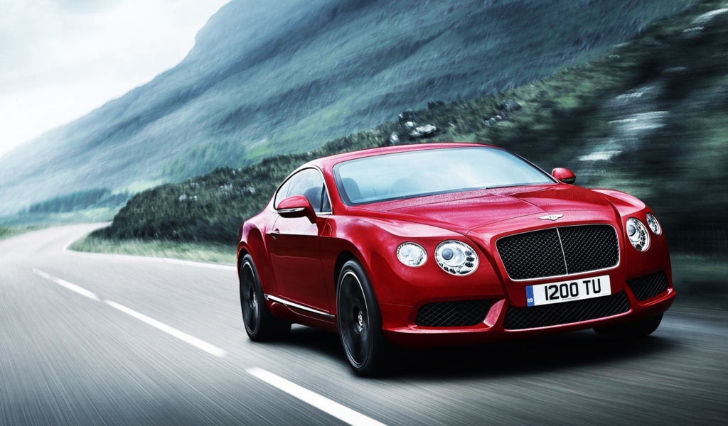 Red Bentley Continental wallpaper 1024x600