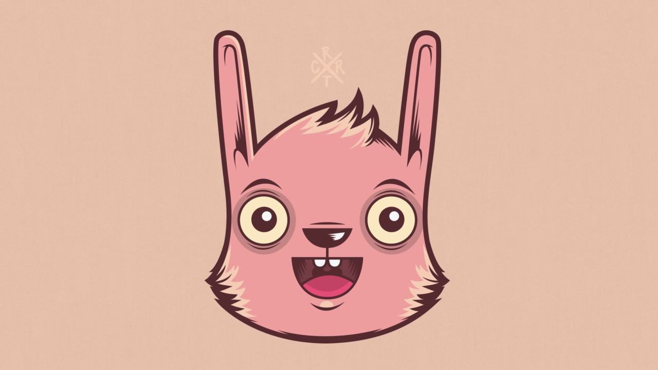 Fondo de pantalla Funny Pink Rabbit Illustration 1280x720