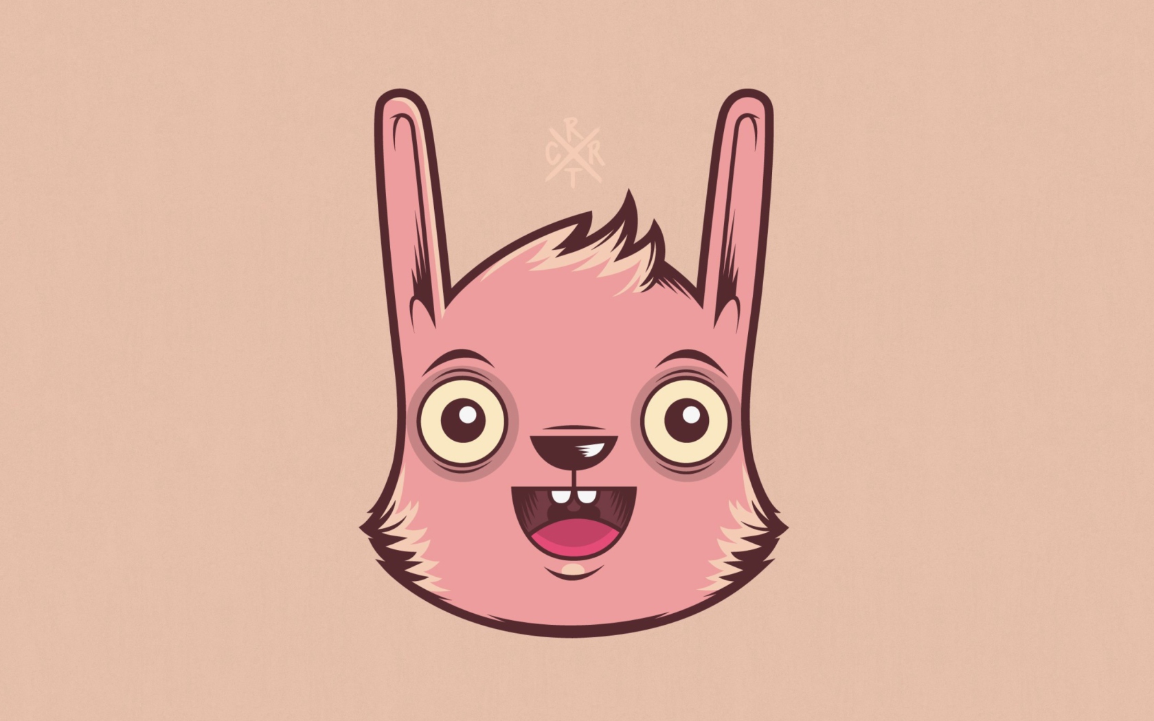 Обои Funny Pink Rabbit Illustration 1680x1050