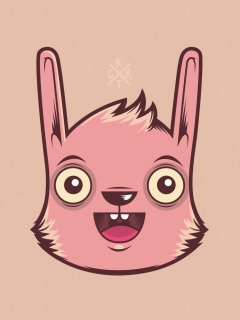 Обои Funny Pink Rabbit Illustration 240x320
