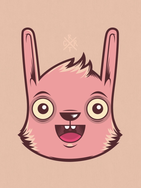 Funny Pink Rabbit Illustration screenshot #1 480x640
