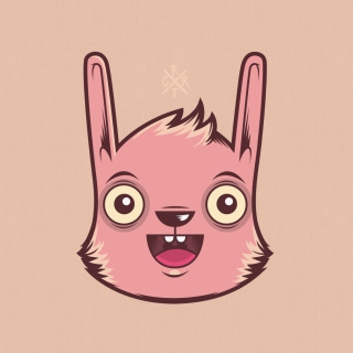 Funny Pink Rabbit Illustration Picture for iPad 3