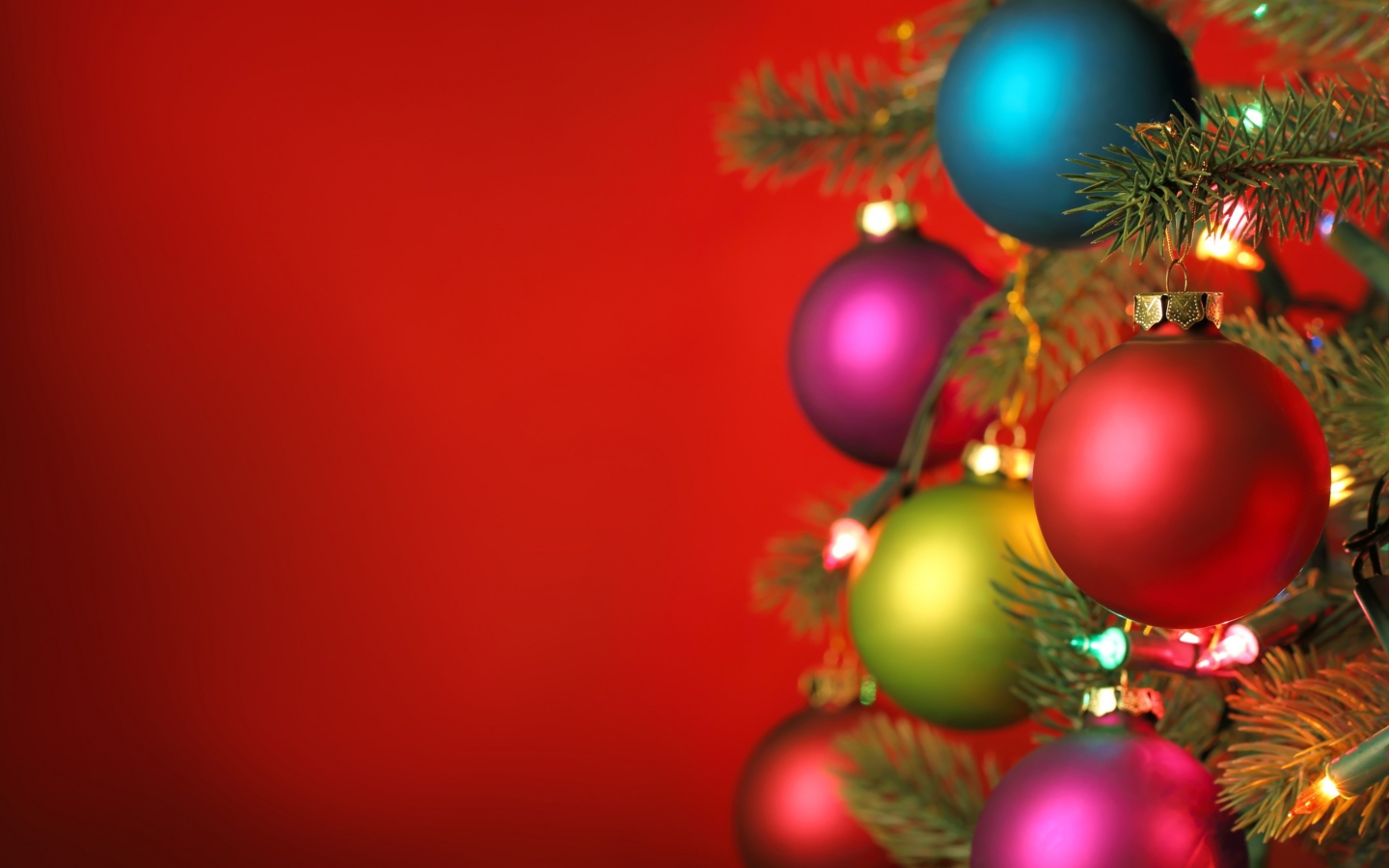 Das Christmas Tree Balls Wallpaper 1440x900