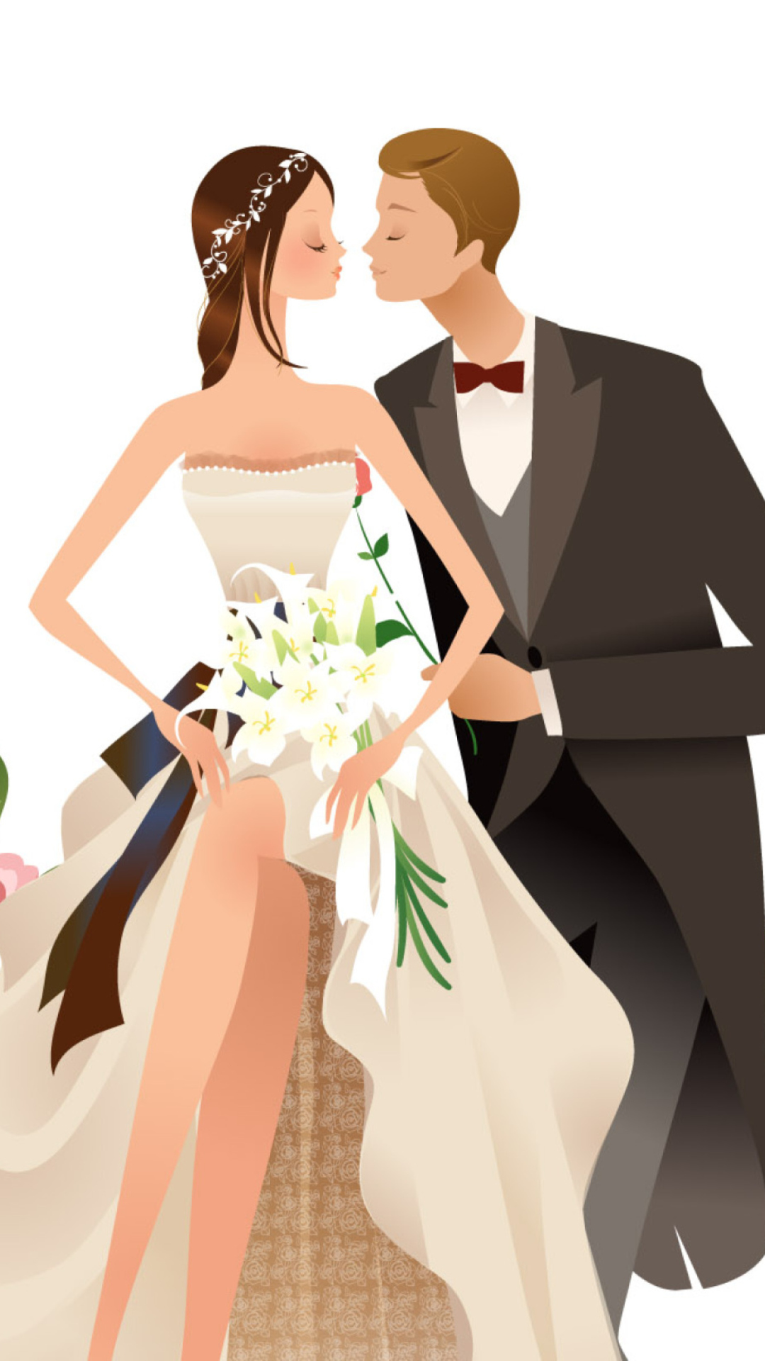 Wedding Kiss wallpaper 1080x1920