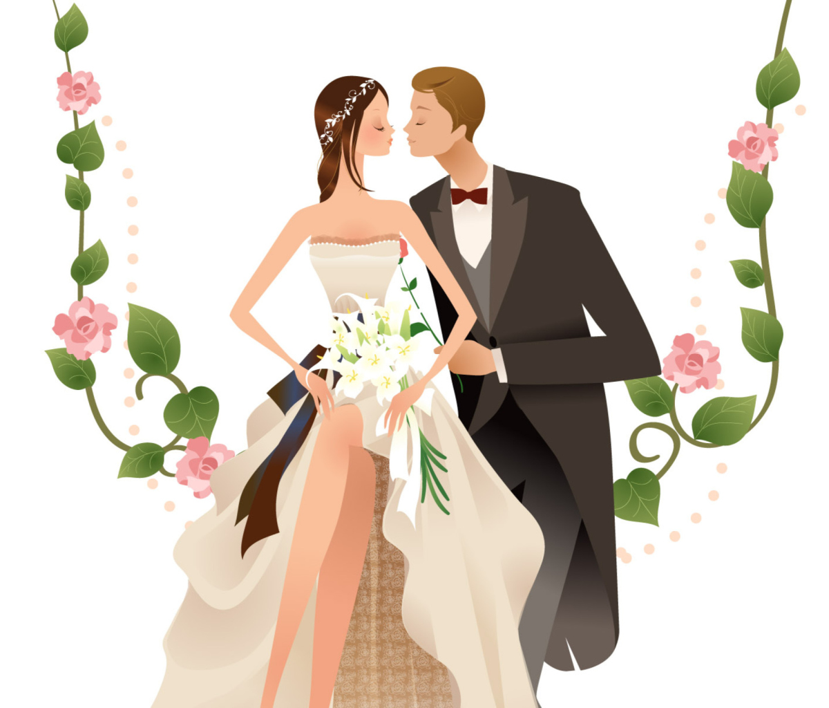 Wedding Kiss wallpaper 1200x1024