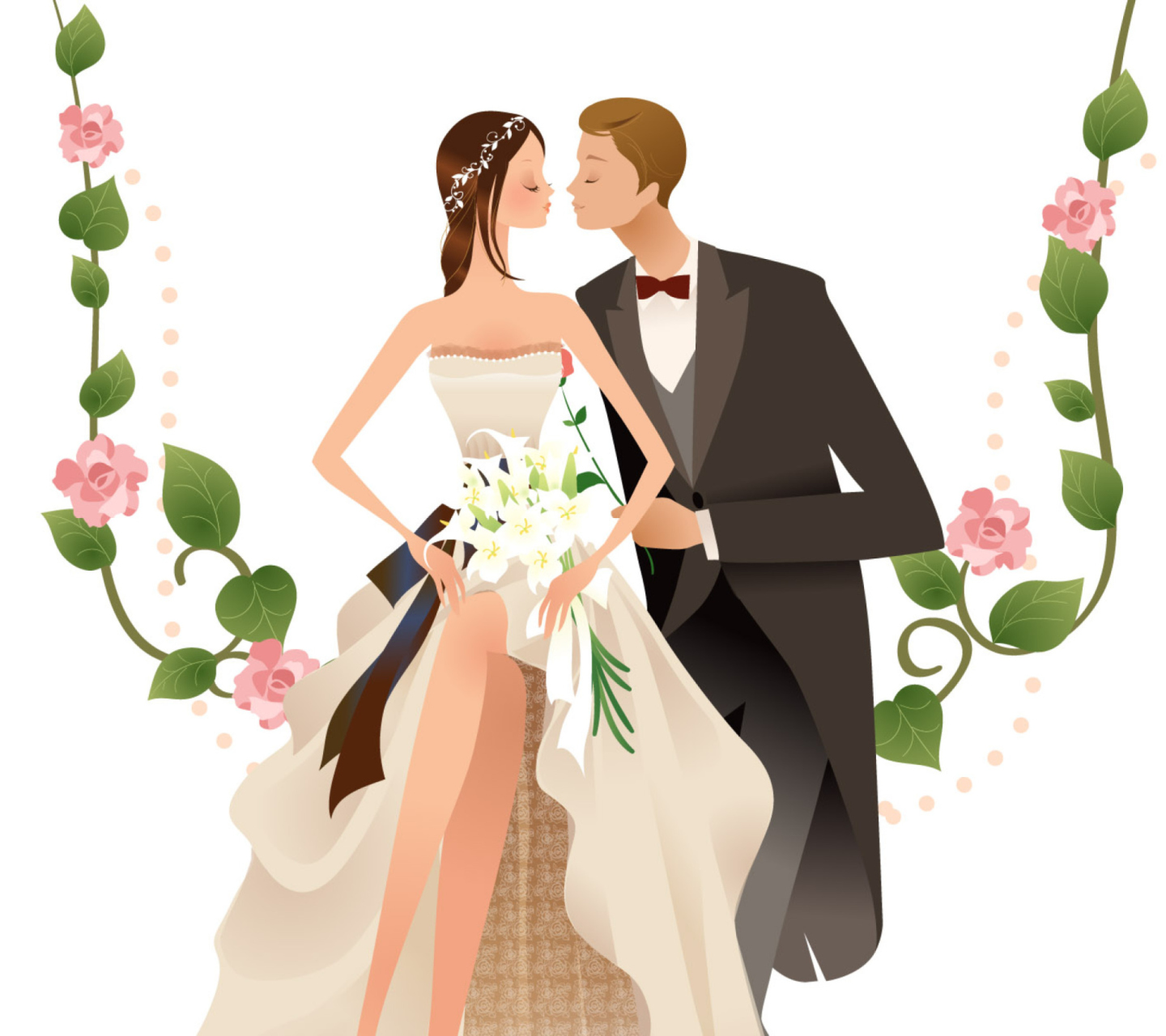 Обои Wedding Kiss 1440x1280