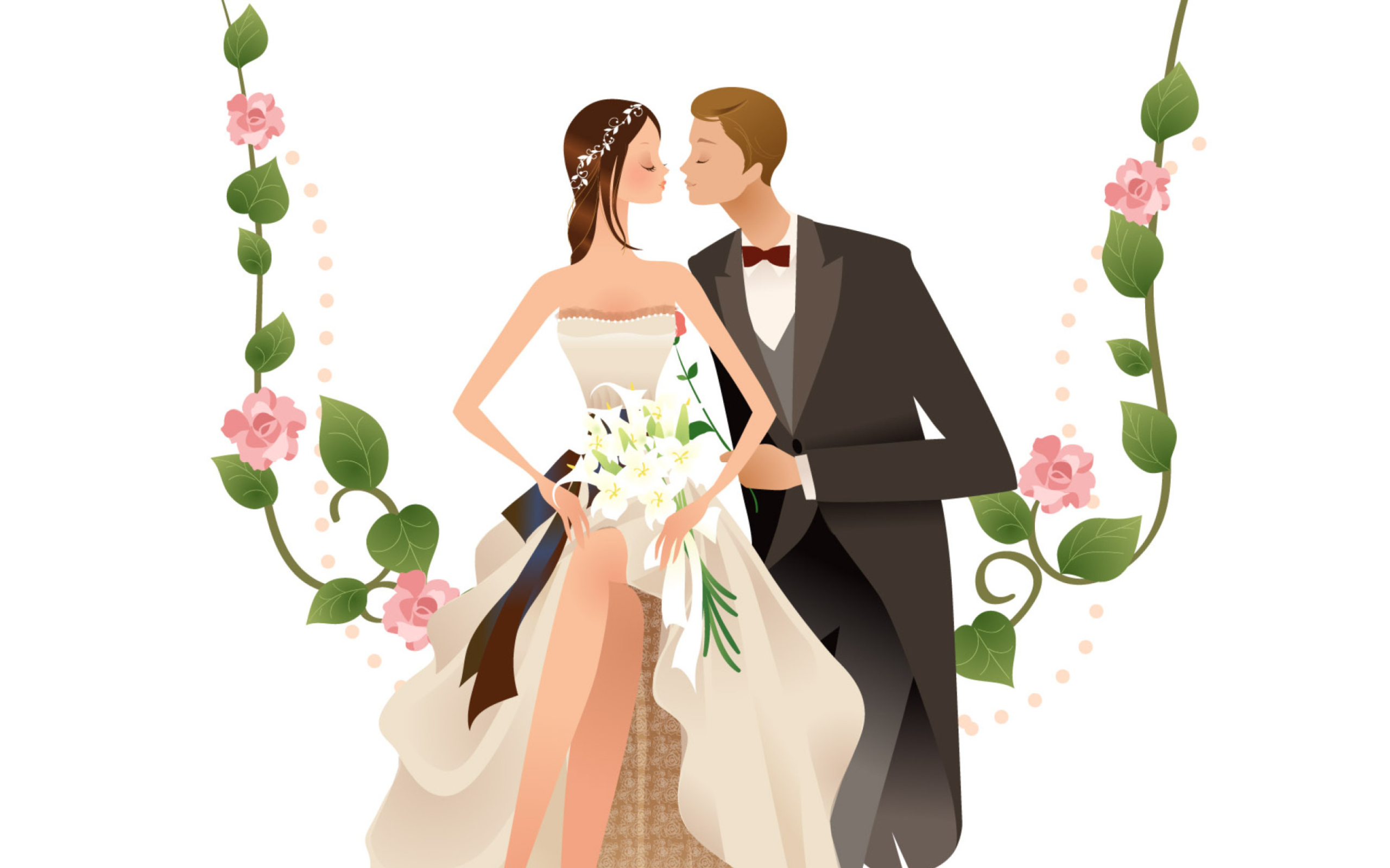 Wedding Kiss wallpaper 2560x1600