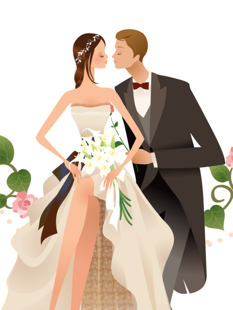 Wedding Kiss wallpaper 480x640