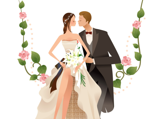 Sfondi Wedding Kiss 640x480