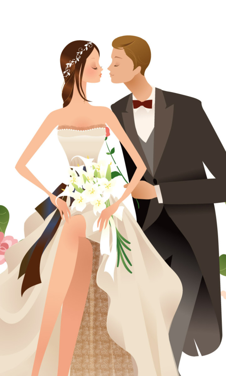Sfondi Wedding Kiss 768x1280