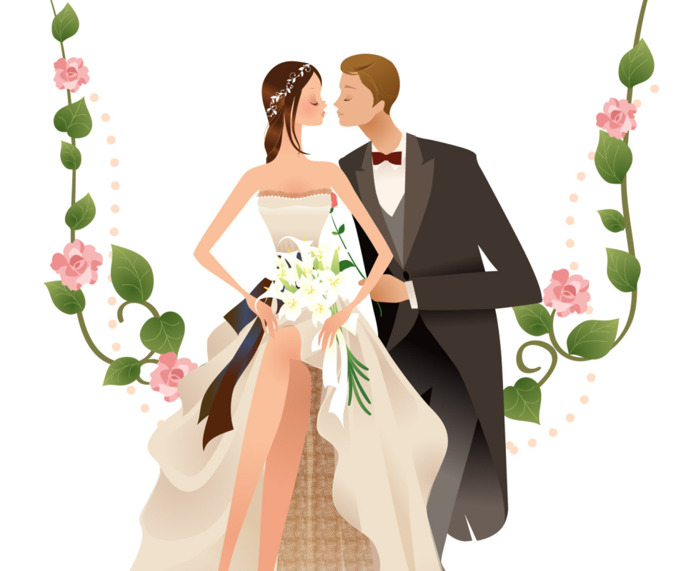 Обои Wedding Kiss 960x800