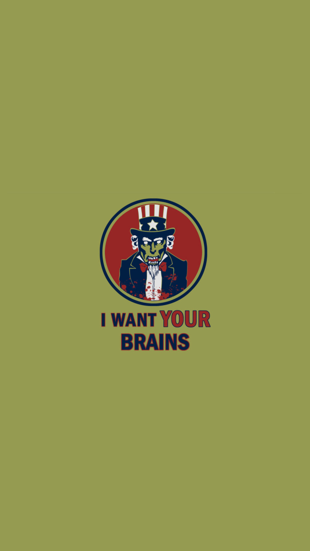 I Want Your Brains wallpaper 640x1136