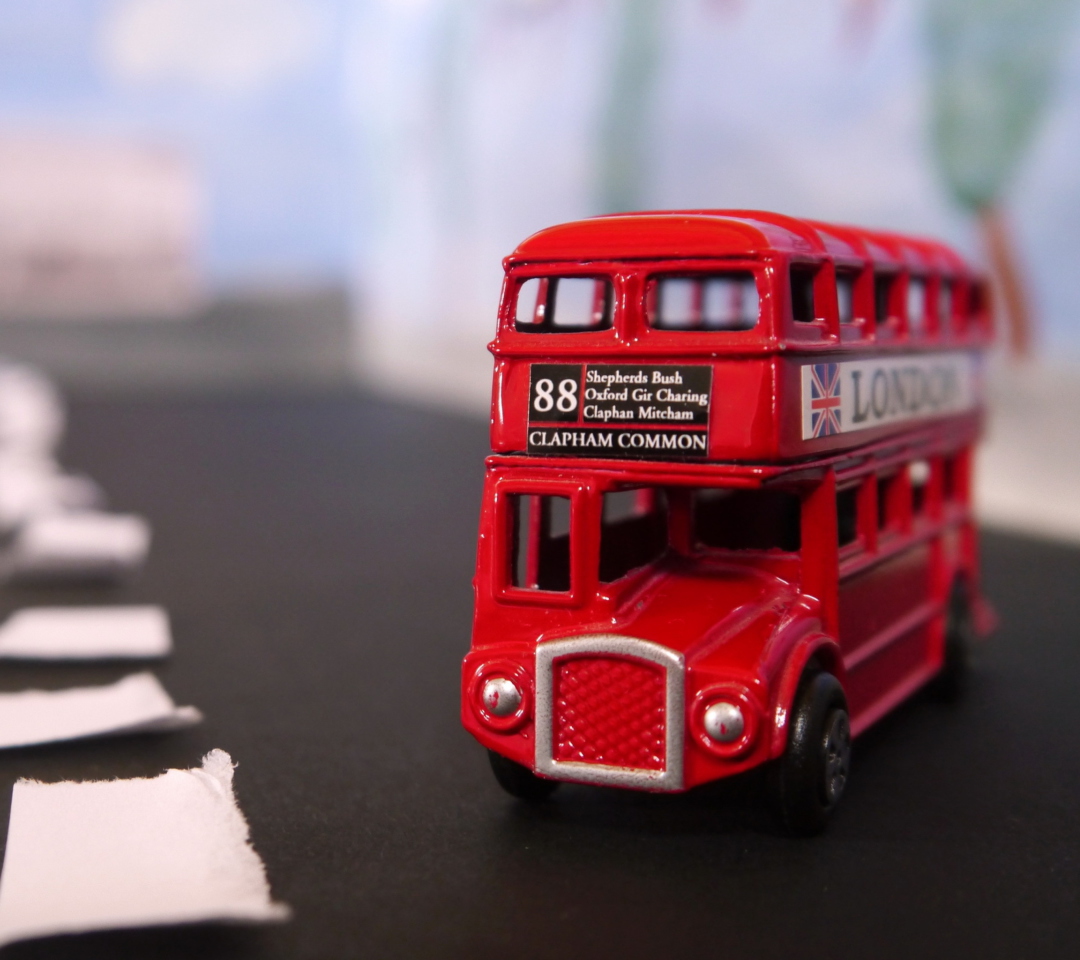 Red London Toy Bus wallpaper 1080x960