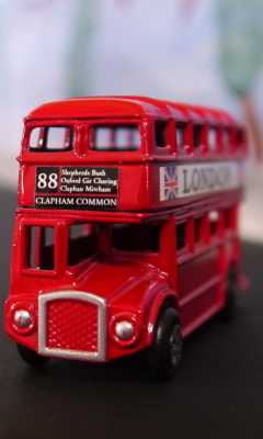 Red London Toy Bus wallpaper 240x400