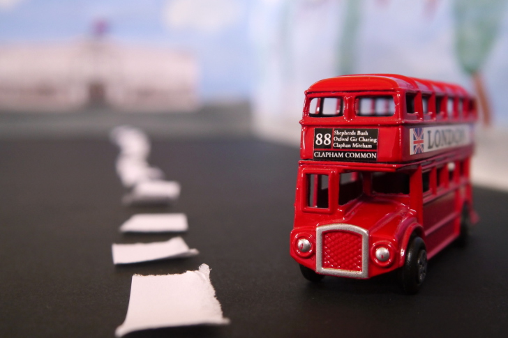 Red London Toy Bus wallpaper