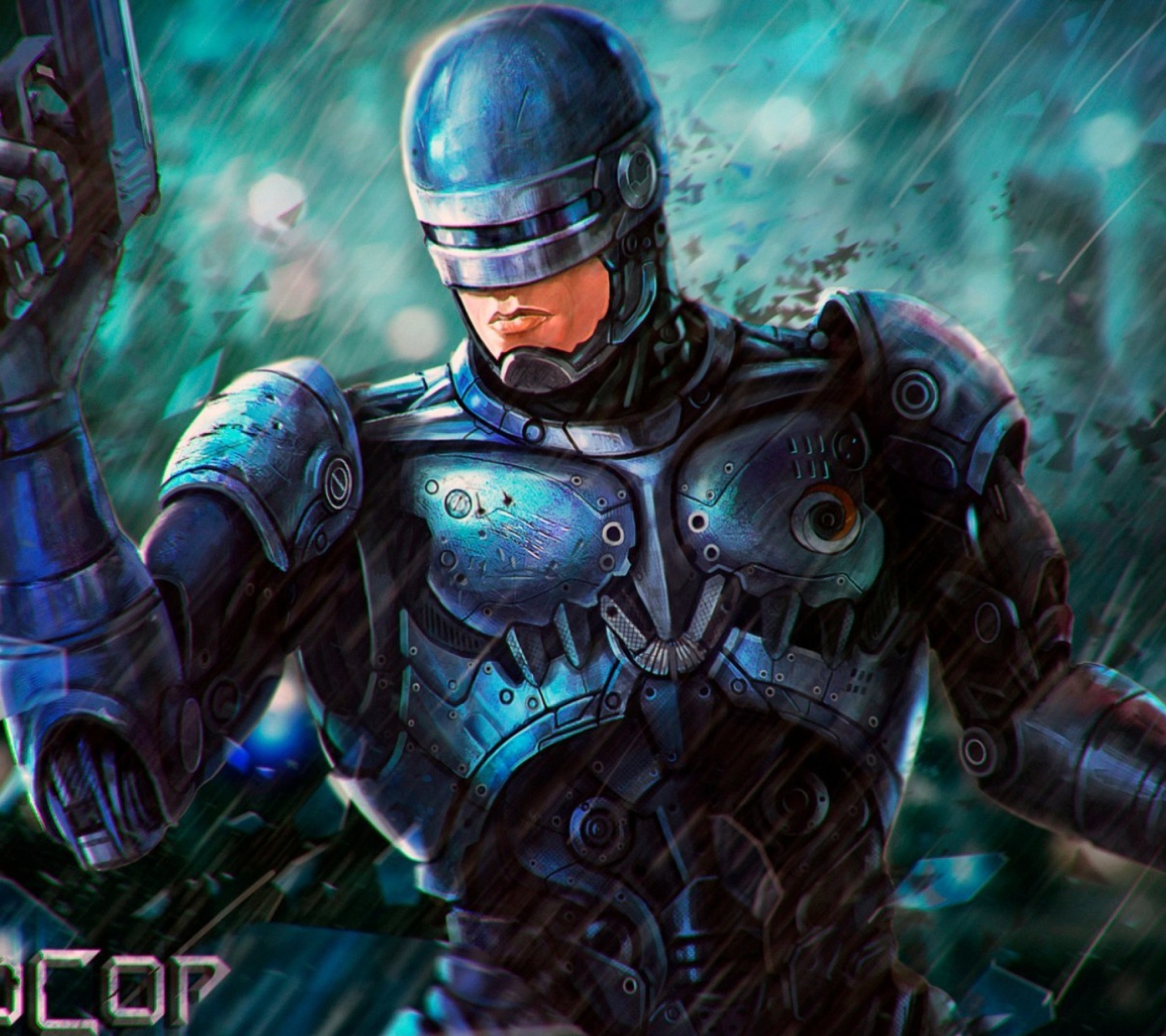 Das RoboCop Cyberpunk Film Wallpaper 1440x1280