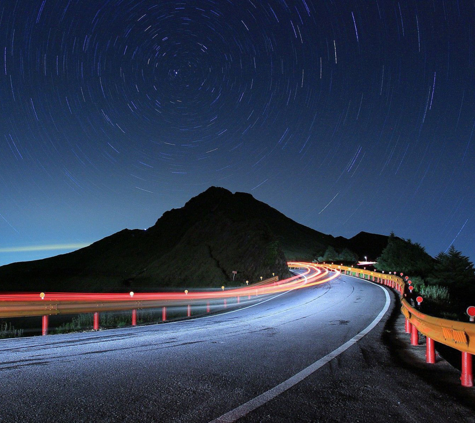 Traffic with long Shutter speed wallpaper 960x854