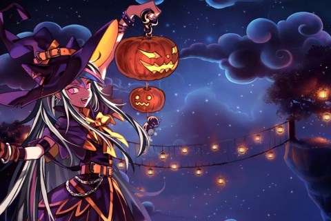 Das Halloween Anime Wallpaper 480x320
