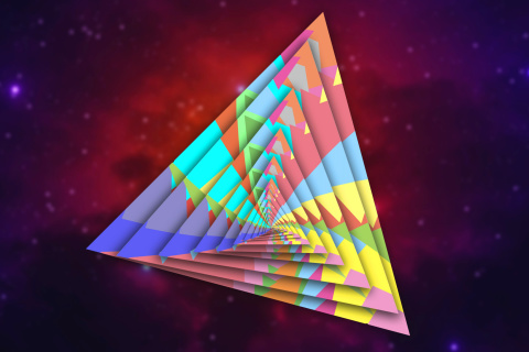 Обои Colorful Triangle 480x320