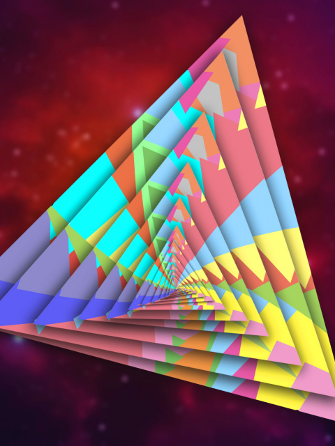 Das Colorful Triangle Wallpaper 480x640