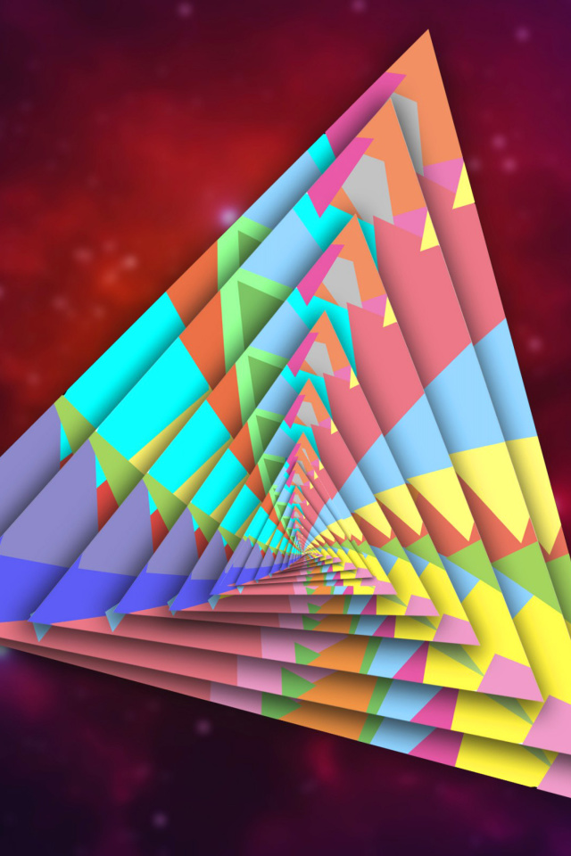 Обои Colorful Triangle 640x960