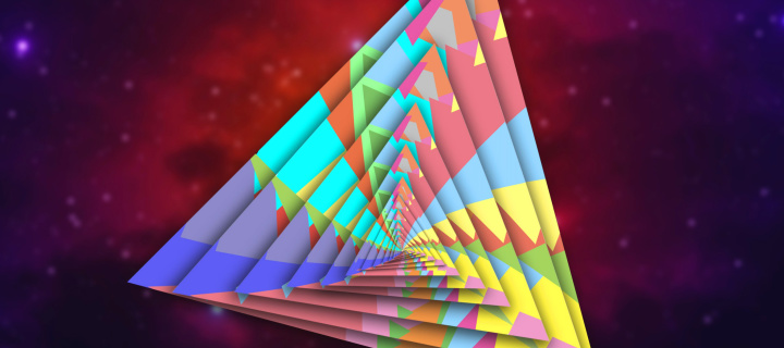 Colorful Triangle wallpaper 720x320
