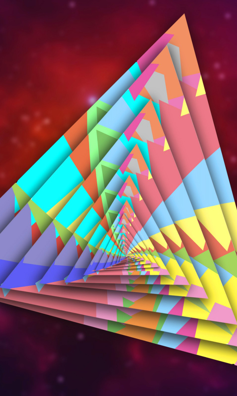 Обои Colorful Triangle 768x1280