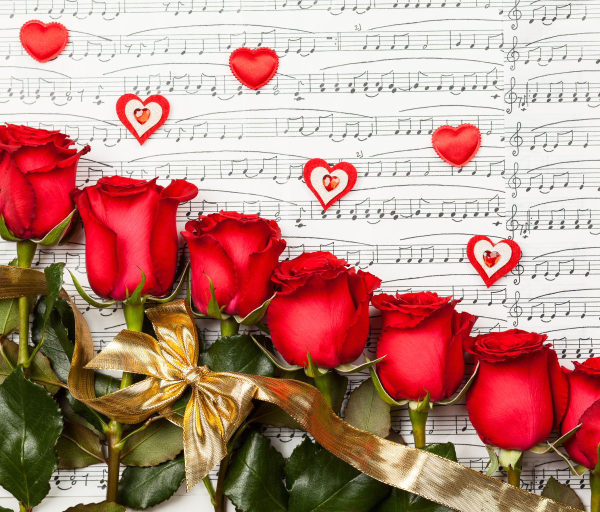 Fondo de pantalla Roses, Love And Music 1200x1024