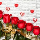 Обои Roses, Love And Music 128x128