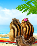 Fondo de pantalla Chipmunks on beach 128x160