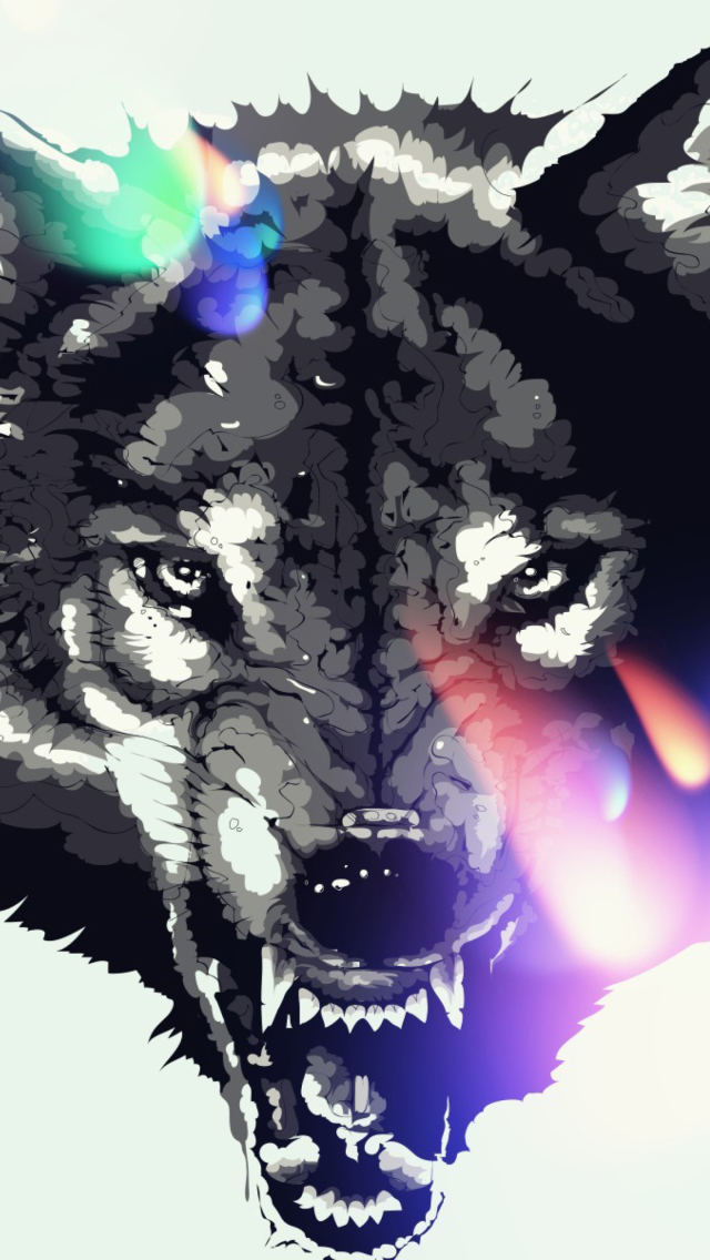 Das Wolf Art Wallpaper 640x1136